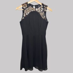 BEDO | Gold & Black Skater Sequin Dress